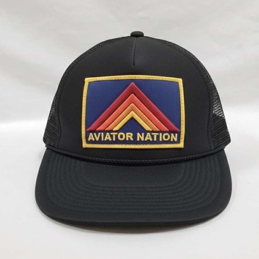 Aviator Nation Trucker Hat Mesh Logo Patch Baseball Cap‎ Snapback Rainbow OSFM